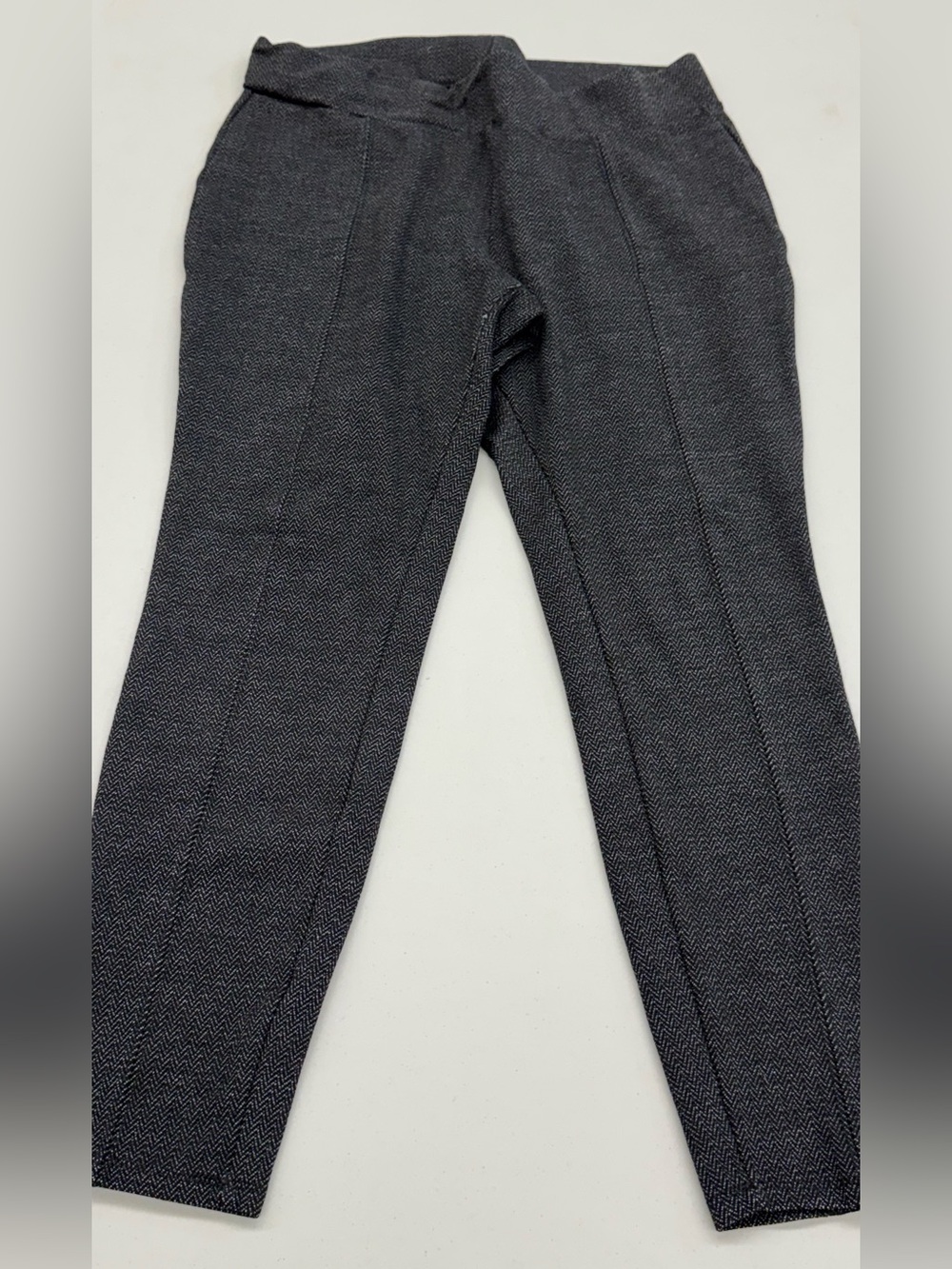 Time and Tru Women’s Black Herringbone Skinny Office Dress Pants siz Large 12/14